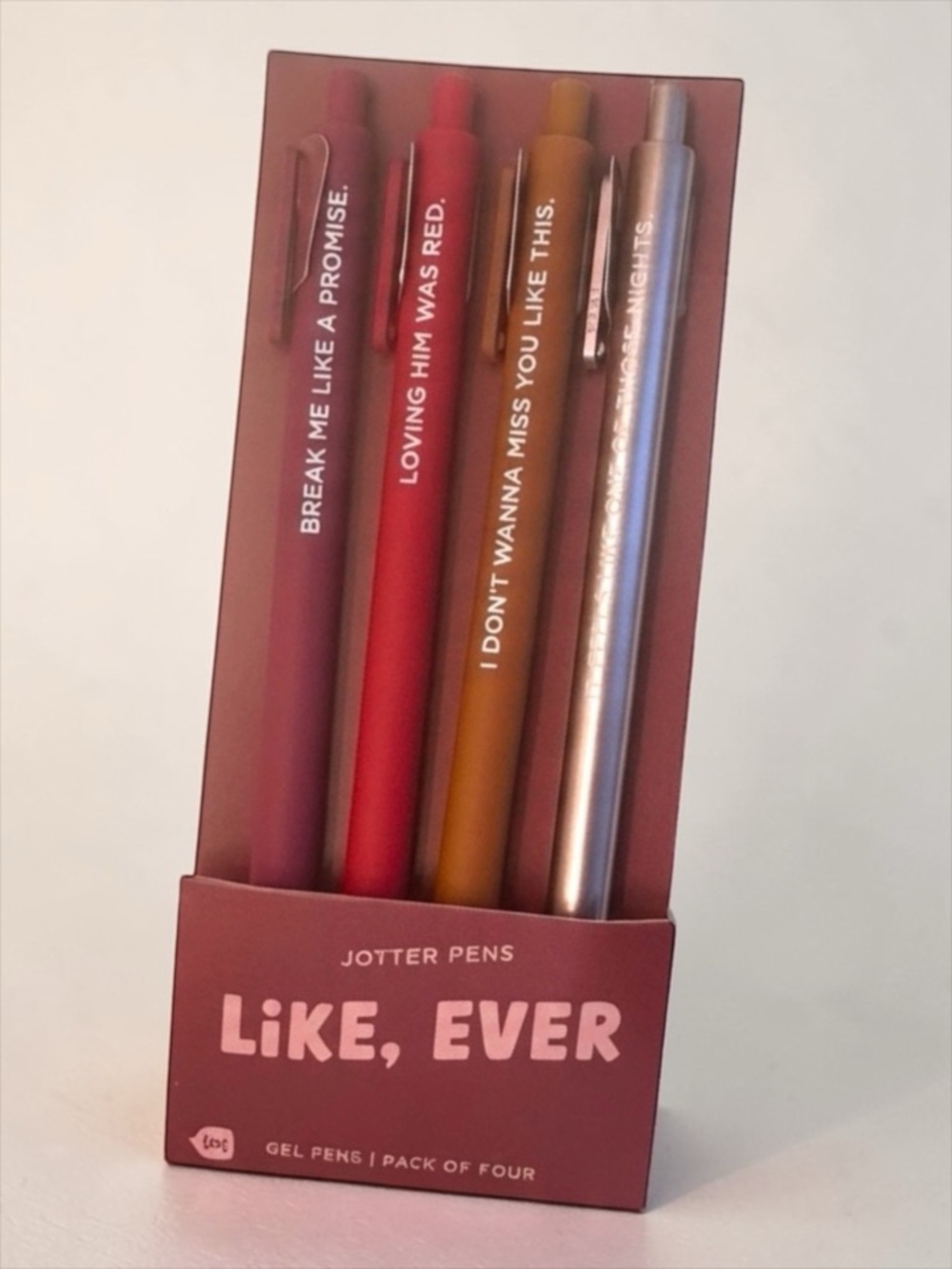 Taylor Swift Stationery Set Swiftie Gift Red Era Gel Pens Pack of 4 NWT / Sealed